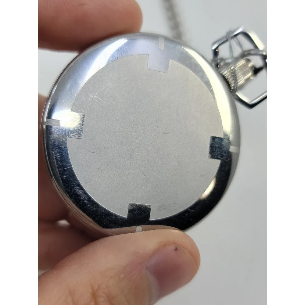 Colibri Quartz Pocket Watch Stainless Steel New Working Conditon With Chain